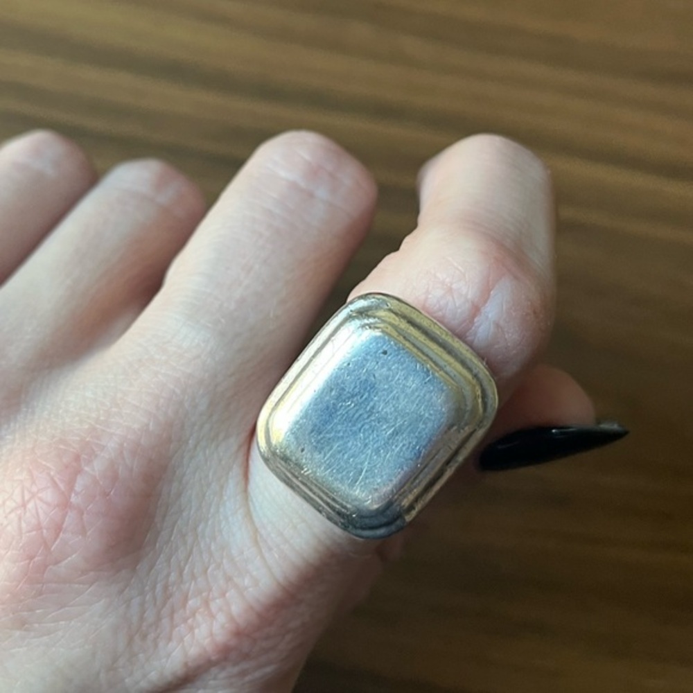 Vintage Heavy chunky 925 sterling silver stamped Mexico ring size 6.5